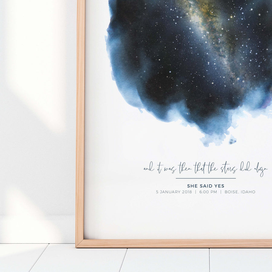 Indigo Star Map Print
