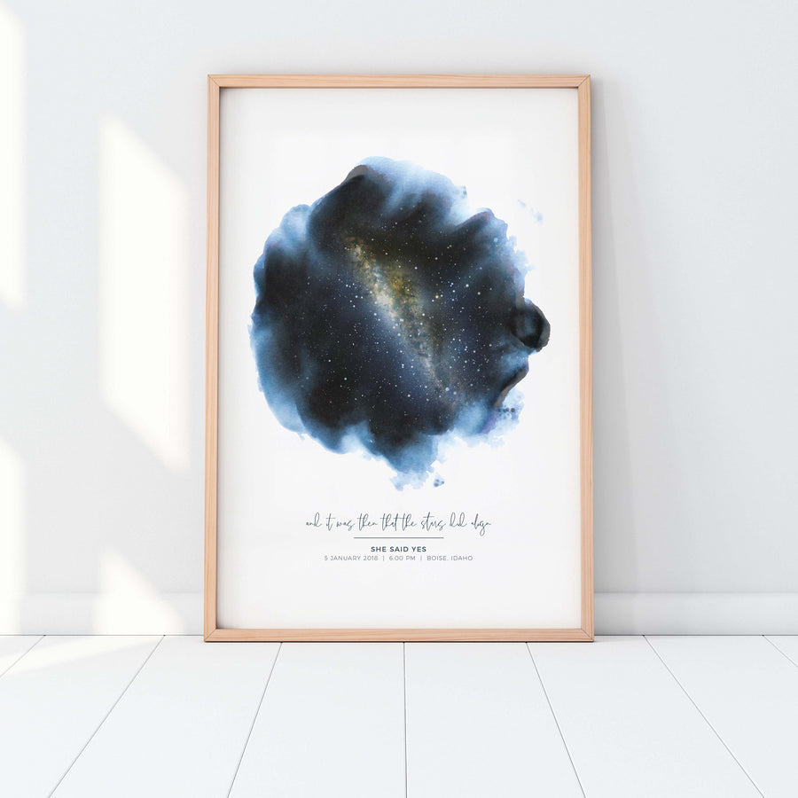 Indigo Star Map Print