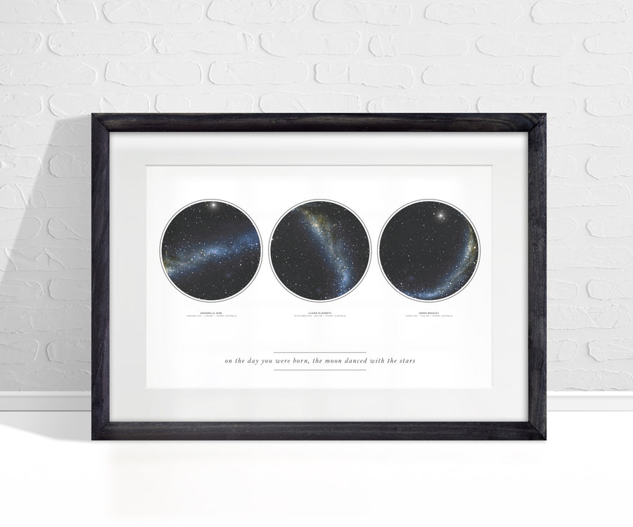 Classic Triple Star Map Print