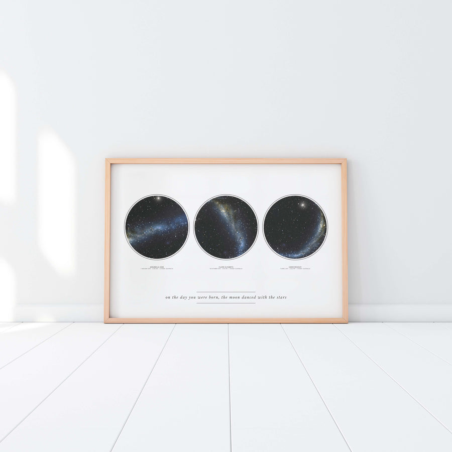 Classic Triple Star Map Print